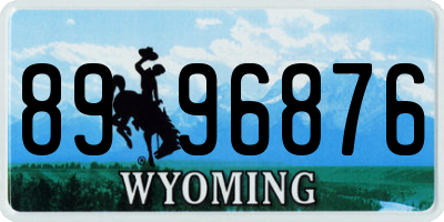 WY license plate 8996876