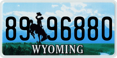 WY license plate 8996880