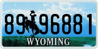 WY license plate 8996881
