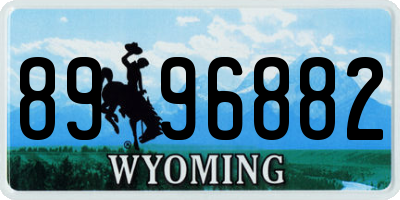 WY license plate 8996882