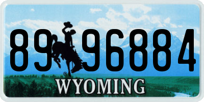 WY license plate 8996884