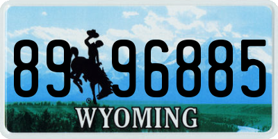 WY license plate 8996885