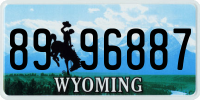 WY license plate 8996887