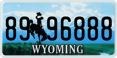 WY license plate 8996888