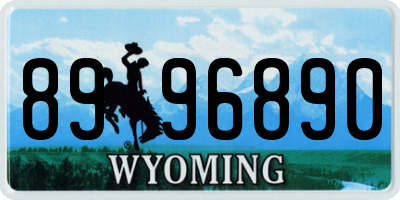 WY license plate 8996890