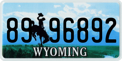 WY license plate 8996892