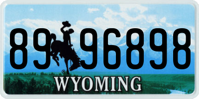 WY license plate 8996898