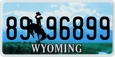 WY license plate 8996899