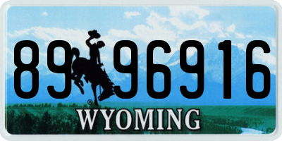 WY license plate 8996916