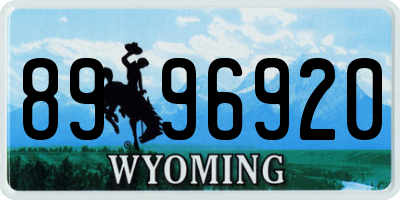 WY license plate 8996920