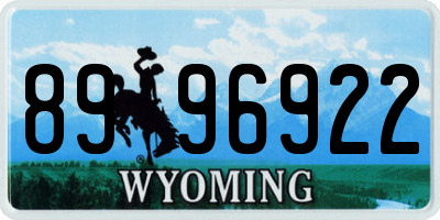 WY license plate 8996922