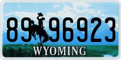 WY license plate 8996923