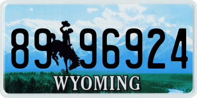 WY license plate 8996924