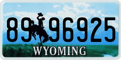 WY license plate 8996925