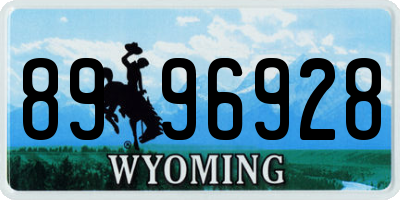 WY license plate 8996928