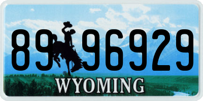 WY license plate 8996929