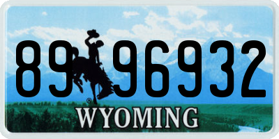 WY license plate 8996932
