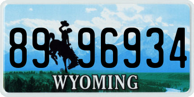 WY license plate 8996934