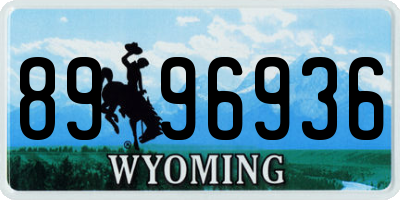 WY license plate 8996936