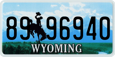 WY license plate 8996940