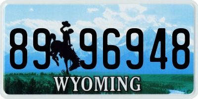 WY license plate 8996948