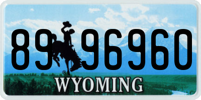 WY license plate 8996960