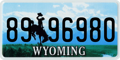 WY license plate 8996980