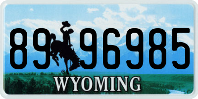 WY license plate 8996985
