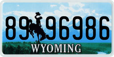 WY license plate 8996986