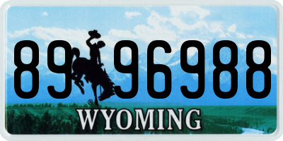WY license plate 8996988