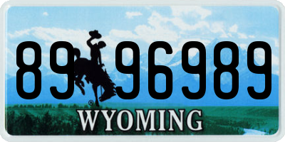 WY license plate 8996989