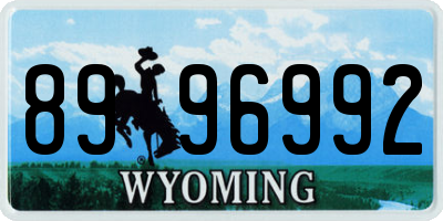 WY license plate 8996992