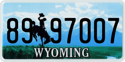 WY license plate 8997007