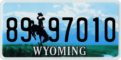 WY license plate 8997010