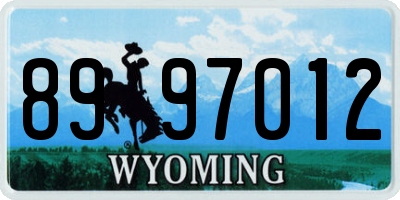 WY license plate 8997012