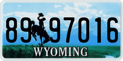 WY license plate 8997016