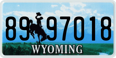 WY license plate 8997018