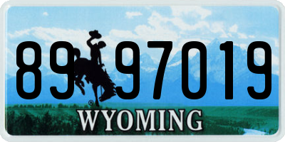 WY license plate 8997019