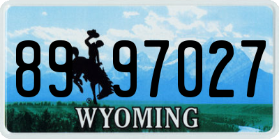 WY license plate 8997027