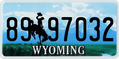 WY license plate 8997032