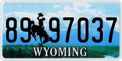WY license plate 8997037