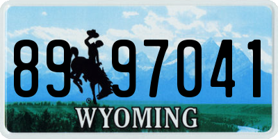 WY license plate 8997041