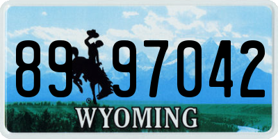 WY license plate 8997042