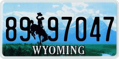 WY license plate 8997047