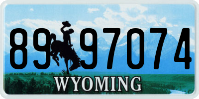 WY license plate 8997074