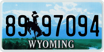 WY license plate 8997094