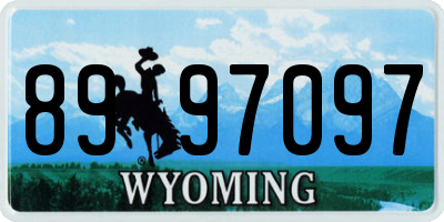 WY license plate 8997097