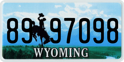 WY license plate 8997098
