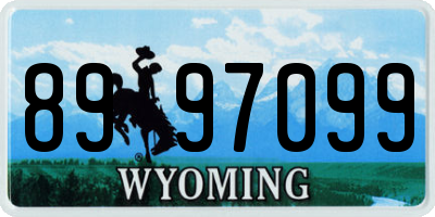 WY license plate 8997099