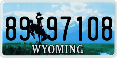 WY license plate 8997108